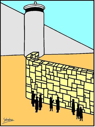 Cartoon: Jerusalem - city of walls (medium) by Thamalakane tagged jerusalem,wailing,wall,westbank,barrier