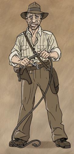 Cartoon: Indy is back (medium) by Lemmy Danger tagged indiana,jones,indy,whip,hat,harrison,ford