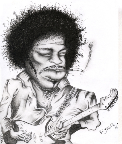 Cartoon: Jimi Hendrix (medium) by jaime ortega tagged guitarrista,jimi,hendrix
