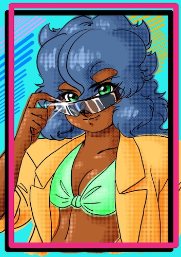 Cartoon: Retro Girl Melyona Summer 001 (medium) by BDTXIII tagged retrogirlmelyona