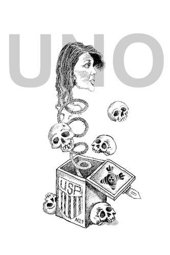 Cartoon: Nikki Haley (medium) by petwall tagged nikki,haley,uno,usa,heuchelei,trump,propaganda