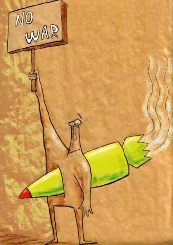 Cartoon: No war! (medium) by Mohsen Zarifian tagged war