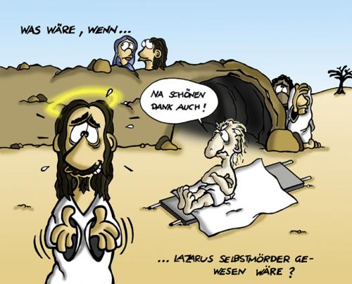 Cartoon: Lazarus (medium) by Marcus Trepesch tagged religous