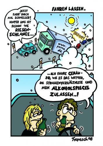 Cartoon: Let us Drive! (medium) by Marcus Trepesch tagged funnies,cartoon,road,life