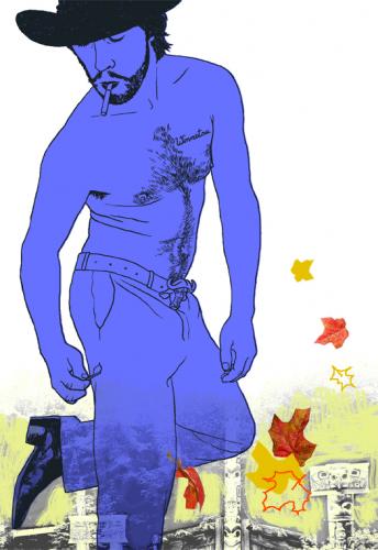 Cartoon: winnetou (medium) by illustrami tagged cowboy,in,love,indian,winnetou,homosexual