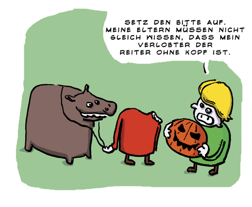Cartoon: Halloween (medium) by Ludwig tagged halloween,kürbis,pumpkin,kopflos,gespenster