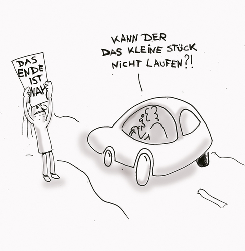 Cartoon: Zu ende trampen (medium) by Ludwig tagged end,ende,nah,weltuntergang,ride,trampen,hitchhiking,mitfahrer
