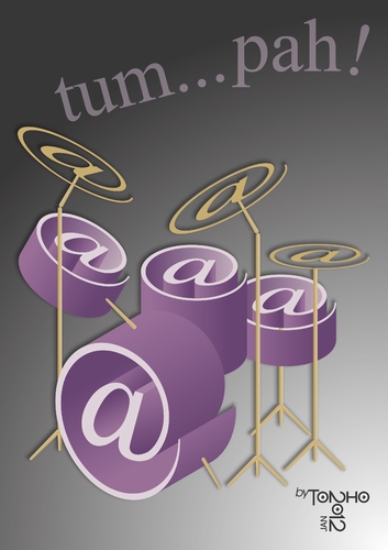 Cartoon: Drums (medium) by Tonho tagged arroba,drums
