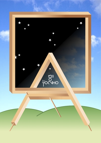 Cartoon: frame and easel (medium) by Tonho tagged frame,picture,easel,penrose,night,day