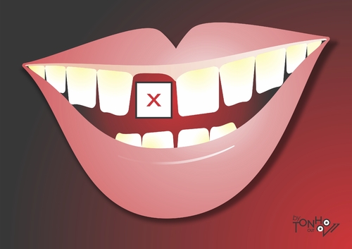 Cartoon: gap toothed smile (medium) by Tonho tagged tooth,smile,toothed,gap