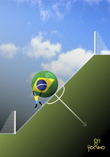 Cartoon: Sisyphus (medium) by Tonho tagged brazil,football,sisyphus,sisifo