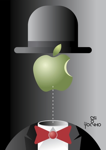 Cartoon: Variation... (medium) by Tonho tagged apple,magritte