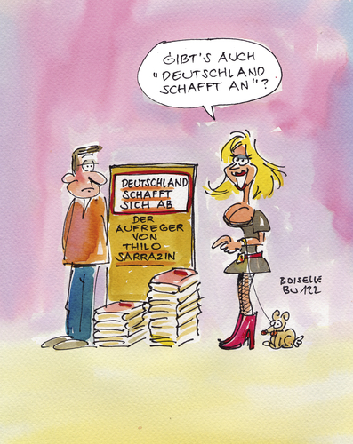 Cartoon: Sarrazin im Buchhandel (medium) by Boiselle tagged aktuell,sarrazin,politik,steffen,boiselle