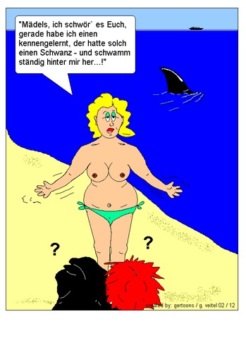 Cartoon: Sylt Strandleben gertoons (medium) by gert montana tagged strand,sylt,fkk,strandleben,strandgespräch,gertoons