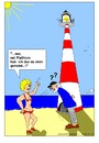 Cartoon: Plattform (small) by gert montana tagged sylt,strand,plattform,gertoons,leuchtturm