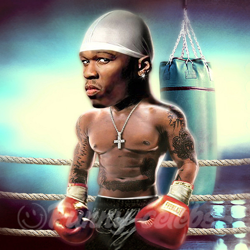 Cartoon: 50 Cent (medium) by funny-celebs tagged 50,cent,curtis,james,jackson,rapper,hip,hop,actor,music,boxing