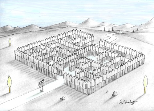 Cartoon: maze (medium) by aytrshnby tagged maze