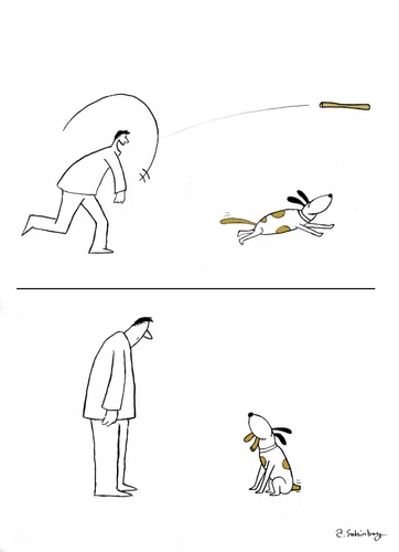 Cartoon: smart dog (medium) by aytrshnby tagged dog,smart