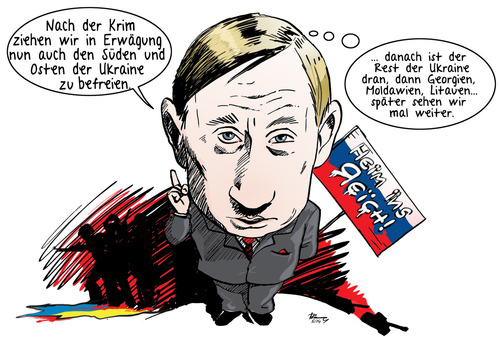 Cartoon: Putin (medium) by spotty71 tagged putin,ukraine,krim,russland,krieg