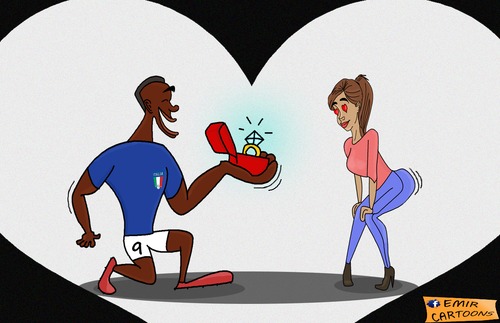 Cartoon: Baloteli proposed Fanny (medium) by emir cartoons tagged baloteli,proposed,fanny,mario,super,emir,cartoon,cartoons,caricature,football