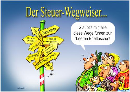 Cartoon: wegweiser (medium) by schuppi tagged tax,wegweiser,abgaben,wirtschaft,finanzen,geld,finanzamt,steuer,wegweiser,abgaben,kosten,schilder,spesen,wirtschaft,finanzen,geld,finanzamt,bürger,brieftasche,geldbörse,portemonnaie