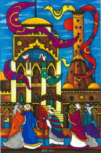 Cartoon: Sheikh Of Alexandria (medium) by Lyubow Talimonova tagged hauff,tale,sheikh,alexandria