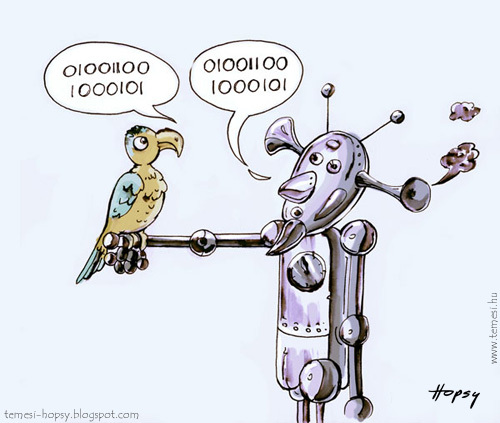 Cartoon: Parrot (medium) by hopsy tagged parrot,robot,future