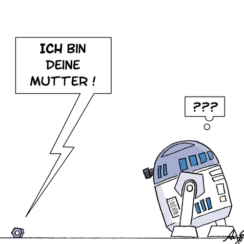 Cartoon: ... (medium) by Anjo tagged mutter,starwars,vater,r2d2,starwars,mutter,vater,r2d2