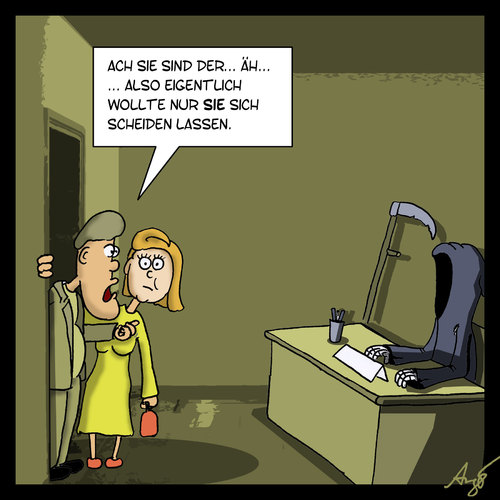 Cartoon: Bis das der... (medium) by Anjo tagged tod,scheidung,ehe,richter,anwalt,tod,scheidung,ehe,richter,anwalt,liebe
