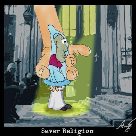 Cartoon: Saver Religion (medium) by Anjo tagged papst,pope,condom,safer