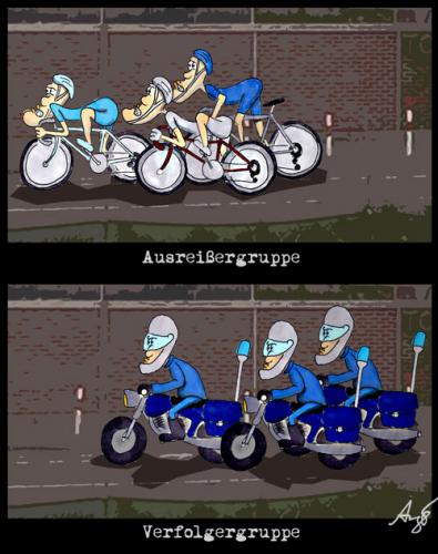 Cartoon: Verfolgergruppe (medium) by Anjo tagged tour,de,france,radsport,doping,verfolger