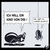 Cartoon: Kinderwunsch var.2 (small) by Anjo tagged kind,baby,beziehung,kinderwunsch,insekten,spinne,mann,frau