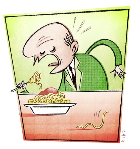 Cartoon: OGM (medium) by Giacomo tagged ogm,spaghetti,pasta,food,eat,giacomo,cardelli