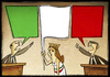 Cartoon: Italian Politic (small) by Giacomo tagged italy,policy,green,white,red,flag,nation,unit,patriotism,right,left,fascism,communism,giacomo,cardelli