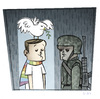 Cartoon: Peace (small) by Giacomo tagged peace,dove,war,soldier,rain,shelter,giacomo,cardelli