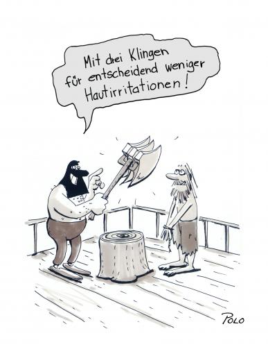 Cartoon: Henker Mach 3 (medium) by POLO tagged henker,gillette,mach,hautirritationen,klingen,axt,beil,rasieren,rasierer,henker,guillotine,tod,sterben,hinrichtung,mord,leben,verbrechen,kriminalität,moral,ethik,bestrafung,strafe,axt,klinge,scharf,werkzeug