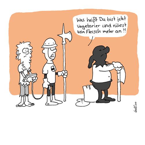Cartoon: zickig ... (medium) by gallion tagged henker,mittelalter,geschichte,toon,comicstrip,gallion,hinrichtung,vegetarier