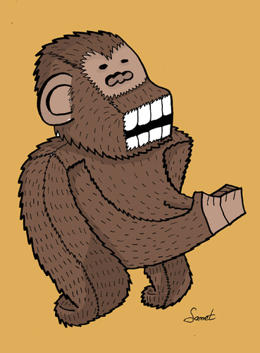 Cartoon: 3D-Primate (medium) by Musluk tagged primate,3d