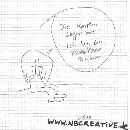 Cartoon: Rumpfloser Brocken (medium) by Niko  B  Urger tagged tarot,cards,brocken,karten,fat,freak