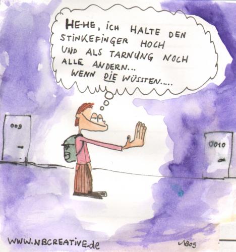 Cartoon: Stinkefinger (medium) by Niko  B  Urger tagged finger,the,mittelfinger,stinkefinger,school,schule,boy,schoolboy,schuljunge
