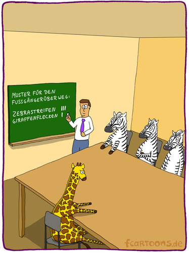 Cartoon: ABSTIMMUNG (medium) by Frank Zimmermann tagged abstimmung,tafel,zebra,zebrastreifen,giraffe