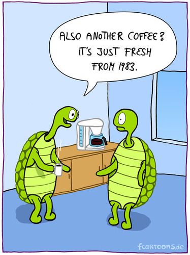 Cartoon: coffeebreak (medium) by Frank Zimmermann tagged coffeemachine,blue,turtle,office,coffee,coffeebreak,cafe,kaffee,pause,break,employee,lunch
