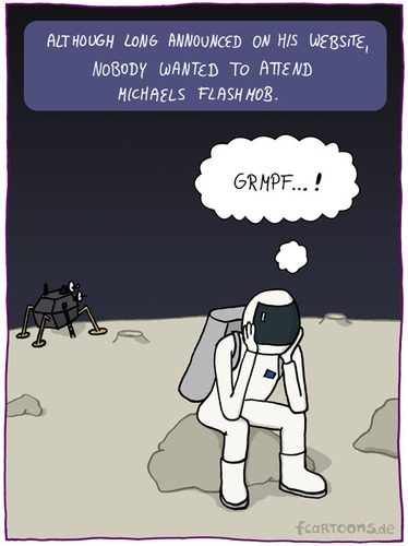 Cartoon: FLASHMOB (medium) by Frank Zimmermann tagged flashmob,moon,earth,space,apollo,website