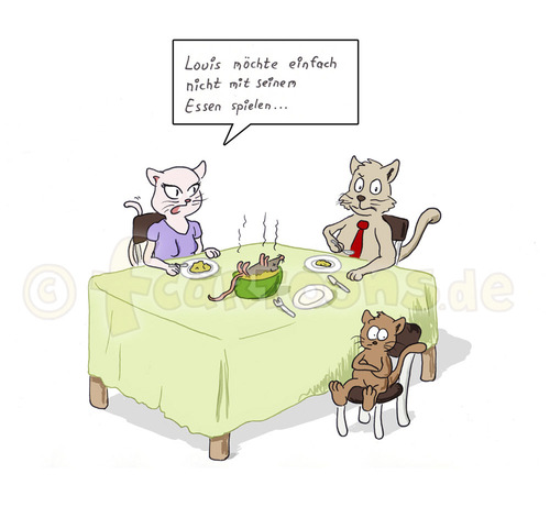 Cartoon: LOUIS (medium) by Frank Zimmermann tagged louis,katze,ratte,essen,spielen