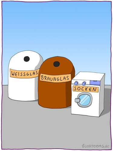 Cartoon: Mülldeponie (medium) by Frank Zimmermann tagged mülldeponie,müll,container,glas,socke,socken,waschmaschine