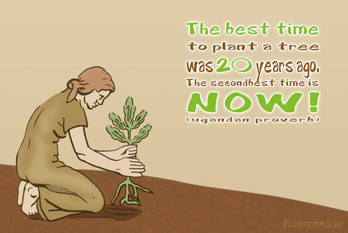 Cartoon: PLANT A TREE (medium) by Frank Zimmermann tagged 50,woman,tree,plant,soil,earth