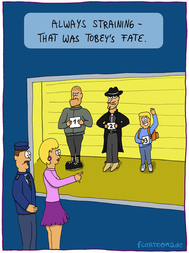 Cartoon: Tobey (medium) by Frank Zimmermann tagged tobey,police,line,up,mafia,nazi,identify