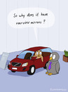 Cartoon: CAR PURCHASE (small) by Frank Zimmermann tagged car,purchase,owl,mirror,volvo,tie,necktie,tire,plant,new,fcartoons