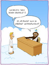 Cartoon: Gottes Ebenbild (small) by Frank Zimmermann tagged gottes,ebenbild,schimpanse,affe,evolution,engel,schreibtisch,wolken