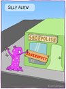 Cartoon: SILLY ALIEN (small) by Frank Zimmermann tagged silly,alien,bankrupt,store,shop,hammer,cartoon,comic,shoe